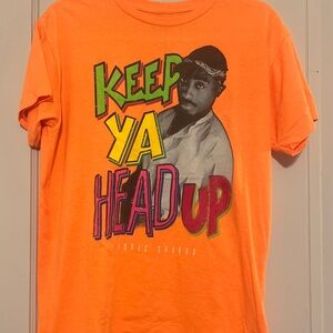Tupac | 2pac Orange Keep Ya Head Up Graphic T-Shirt Size XL
